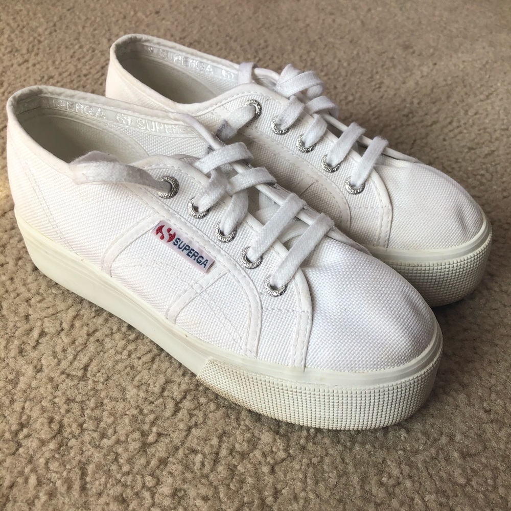 White Platform Superga Sneakers